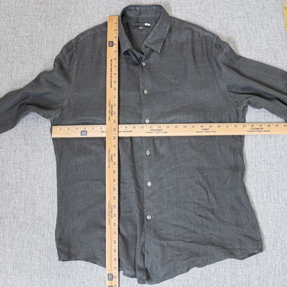 John Varvatos Collection Linen Button up Shirt in grey size XL - Picture 6 of 6